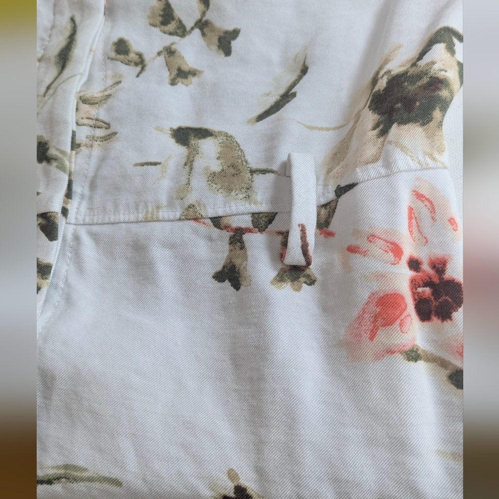 White House Black Market Floral Sleeveless Button Front Dress Size 4 White - Picture 12 of 13